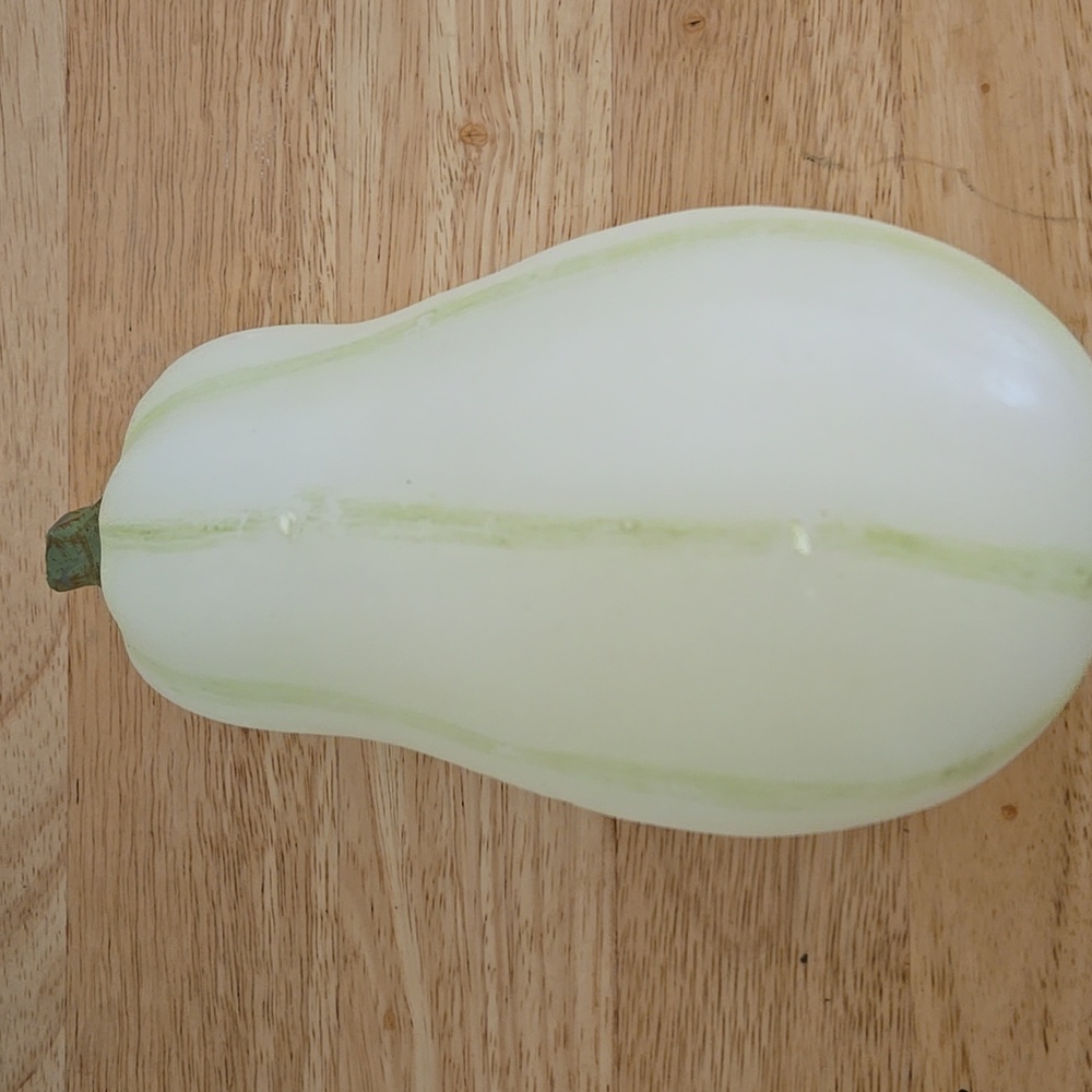 *Pottery Barn 2 Wick White 8" X 4" Fall Gourd Candle Burns 65 Hours